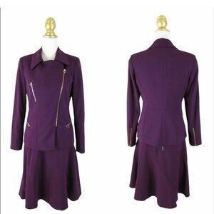 Elegant Purple Skirt Suit